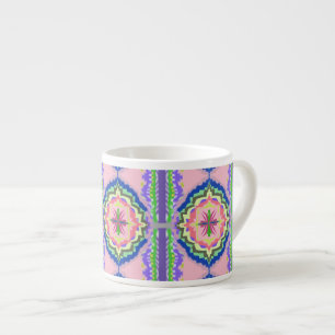 Ljuslevande Kalejdoskop av Blomning: Rosa & Smarag Espressomugg