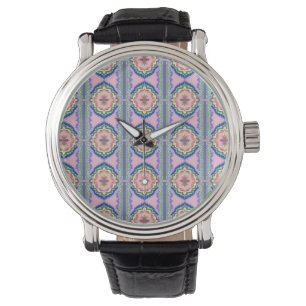 Ljuslevande Kalejdoskop: Rosa & Smaragd Mandala Armbandsur