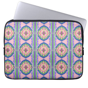 Ljuslevande Kalejdoskop: Rosa & Smaragd Mandala Laptop Fodral