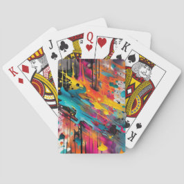 Ljuslevande kaos stänkmålning graffiti casinokort