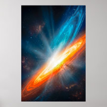 Ljuslevande Kosmisk Galax Sci-Fi Orange Blå