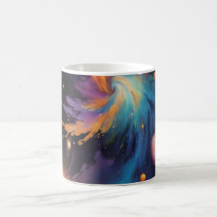Ljuslevande Kosmisk Galaxnebulosa Akvarell Kaffe M Kaffemugg