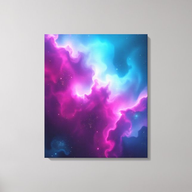 Ljuslevande Kosmisk Nebulosa Abstrakt Canvas Konst (Framsida)