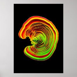 Ljuslevande Neon Termisk Topografi Abstrakt 3D Poster