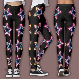 Ljuslevande neonmönster | 80-talets elektriska stj leggings