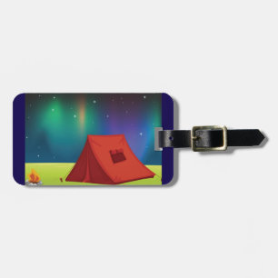 Ljuslevande Norrskens Camping Tält Natt Bagagebricka