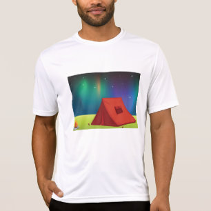 Ljuslevande Norrskens Camping Tält Natt T Shirt