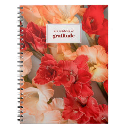Ljuslevande och färgrik gladiolus (anpassad text) anteckningsbok