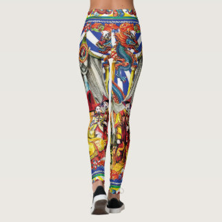 Ljuslevande traditionell asiatisk drak- och folkli leggings