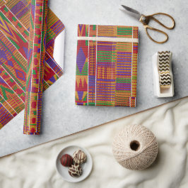 Ljuslevande vävd Kente-tyg textil inspirerad högti Presentpapper