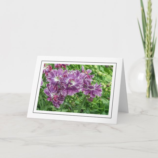 Ljuslila blommor gratulationskort kort (Framsida)