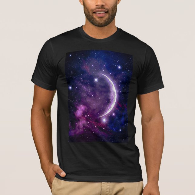 Ljuslila Galax Halvmåne Celestiala T Shirt (Framsida)