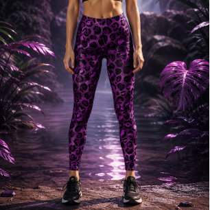 Ljuslila Leopard Leggings