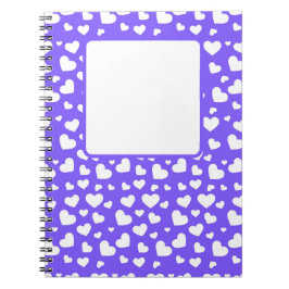 LJUSLILA MED VITA VALENTINE KÄRLEK HJÄRTAR ANTECKNINGSBOK