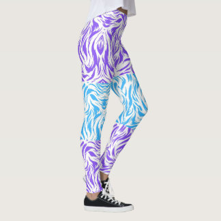 Ljuslila och blå abstrakt virvelmönster Leg Leggings