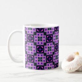 Ljuslila och rosa geometriskt diamantmönster kaffemugg