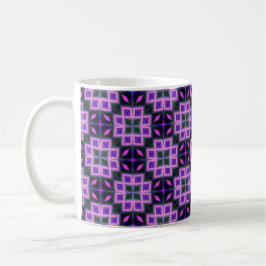 Ljuslila och rosa geometriskt diamantmönster kaffemugg