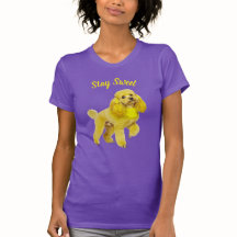 Ljuslila Poodle-konst Söt T-shirt