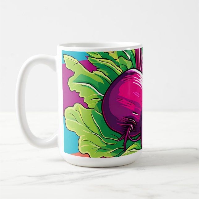 Ljuslila rödbetor Pop Art Kaffemugg (Vänster)