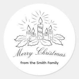 Ljusljus och Juldekaler för Holly Runt Klistermärke