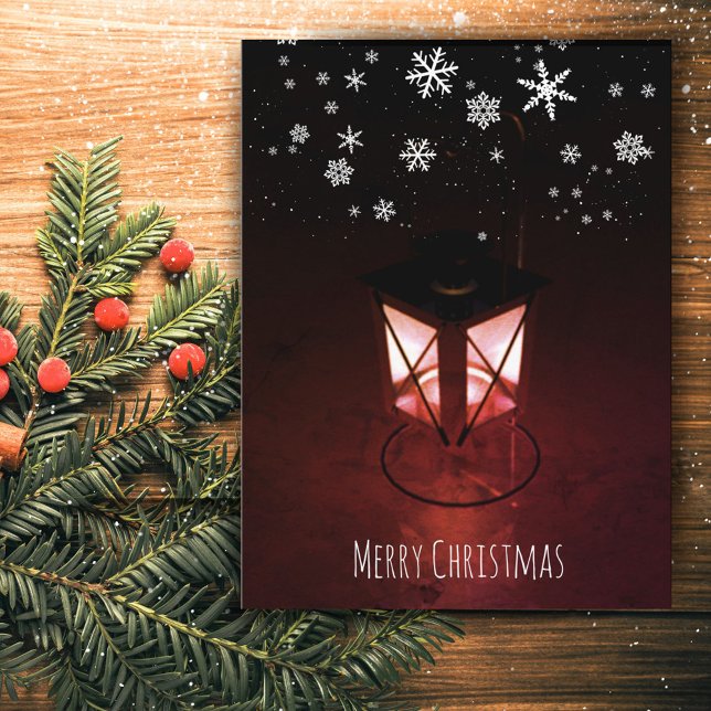 Ljuslykta Snöflingor Jul Helg Vykort (Skapare uppladdad)