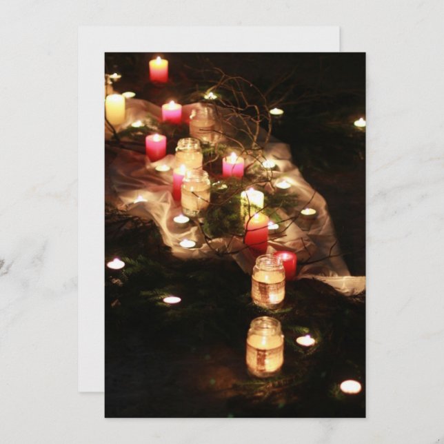 Ljusmagisk Kvällsinbjudan – Anpassa Inbjudningar (Fram/baksida)