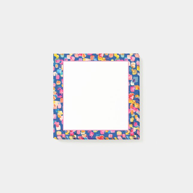 Ljusmålade Abstrakt Fyrkantigt Mönster Post-it Block (Framsida)