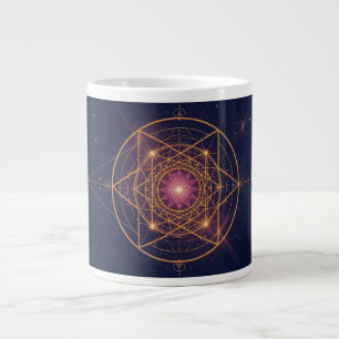 Ljusmandala av gyllene harmoni jumbo mugg