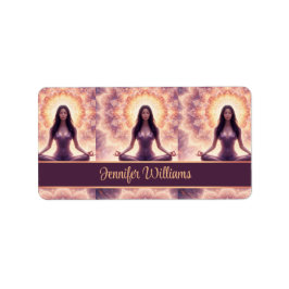 Ljusmandala Meditation Kvinna Anpassat Namn Adressetikett