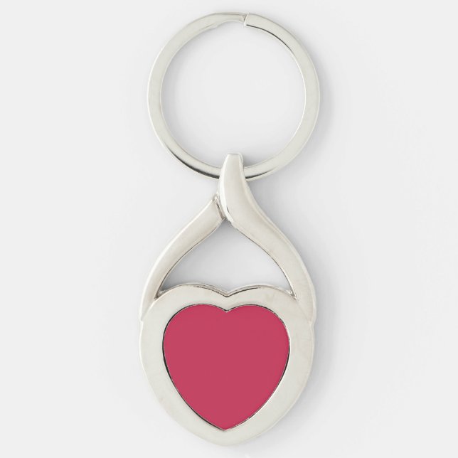 Ljusmaron (fast färg) twisted heart silverfärgad nyckelring (Framsidan)