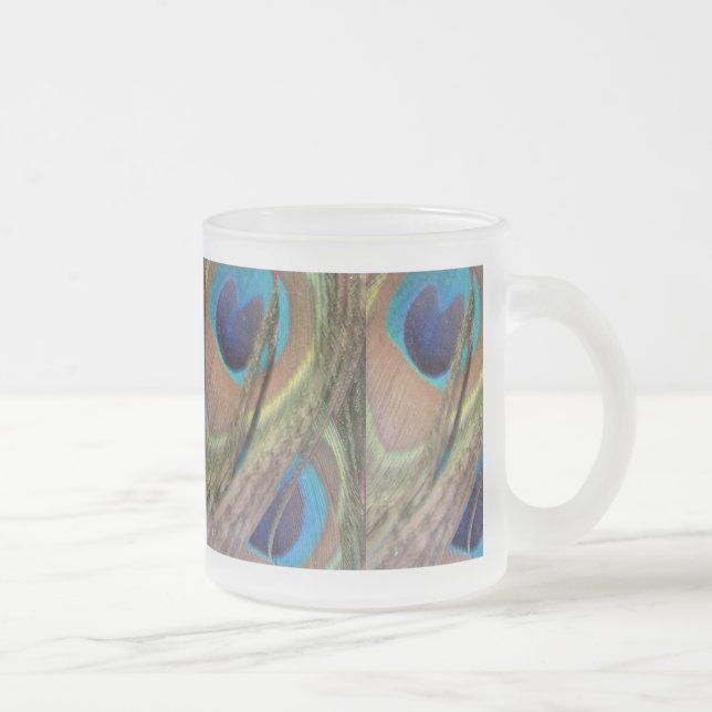 Ljusmås Feathers Mönster Frosted Glass Mugg (Höger)