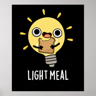 Ljusmatsverksam elektrisk bulb Pun-Mörk BG Poster