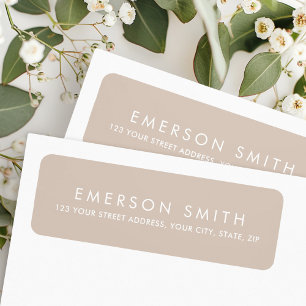 Ljusmocha brun minsta returadress för elegant returadress etikett