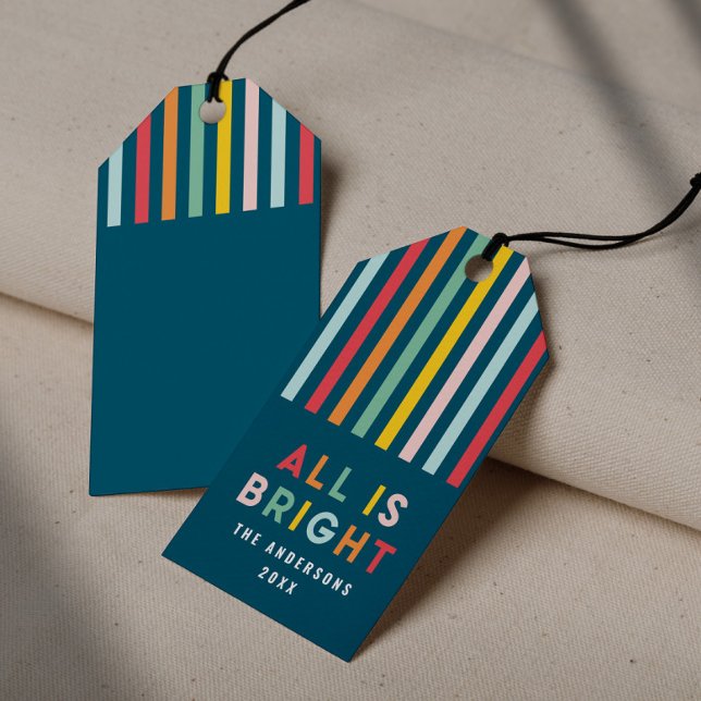 Ljusmodern, enkel familjejul presentetikett (Skapare uppladdad)