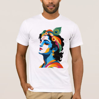 Ljusmodern herre Krishna Pop Art-grafik T Shirt