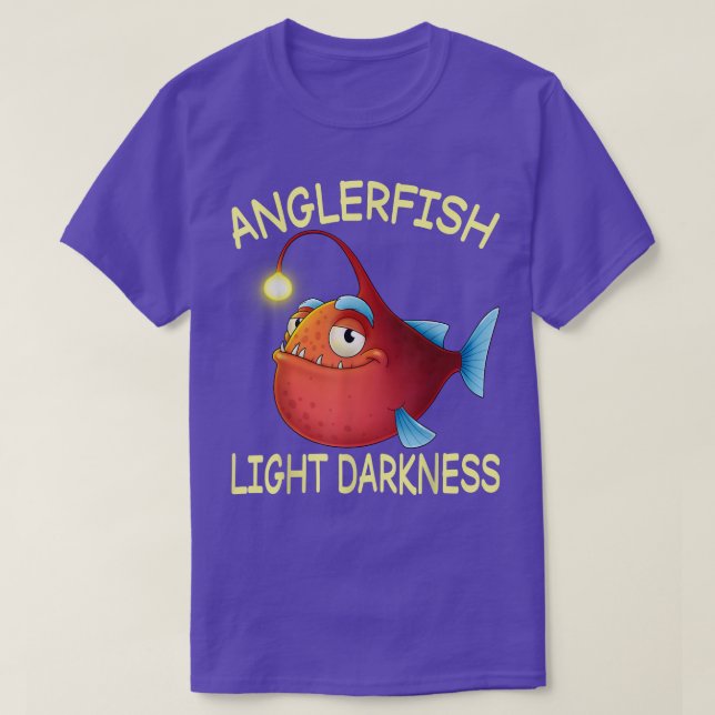 Ljusmörkret, angulerfisk natt t shirt (Design framsida)
