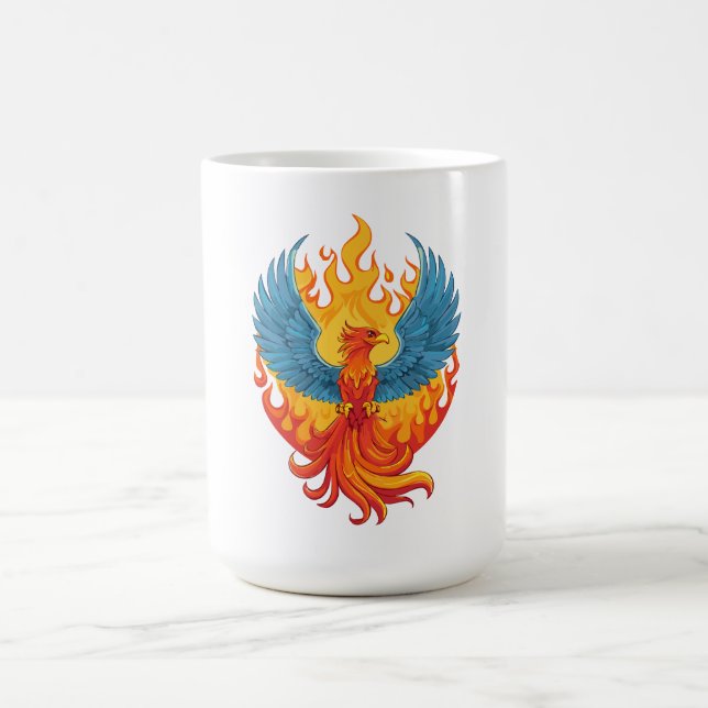 Ljusmytologisk Fantasy Fenixfågel Kaffemugg (Center)