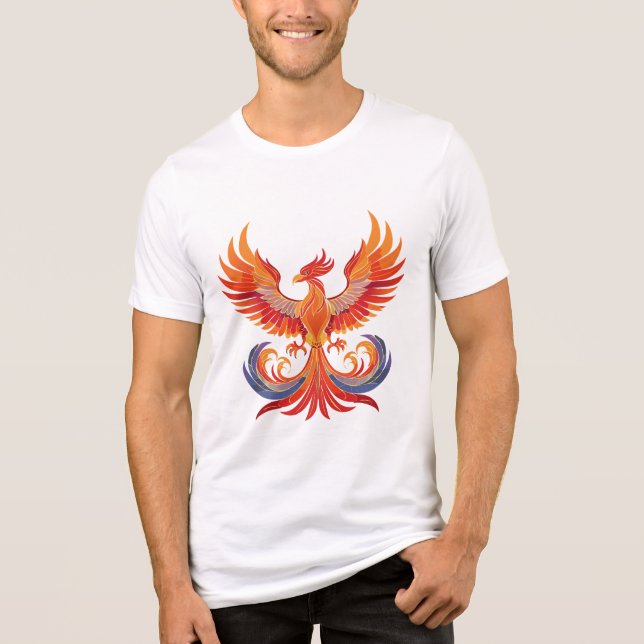 Ljusmytologisk Fantasy Fenixfågel T Shirt (Framsida)