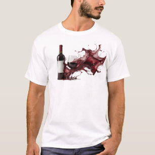 Ljusnande ABSTRAKT VIN Konstnärligt Motiv T Shirt