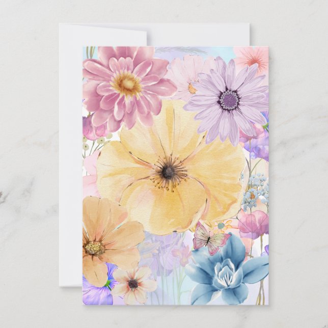 Ljusnande Blommor Blomsterkort Inbjudningar (Framsida)