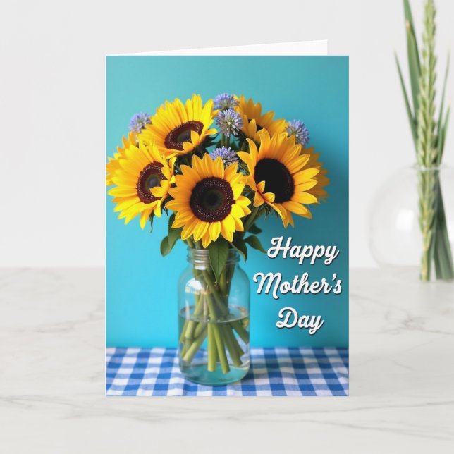 Ljusnande blommor Morsdagskort Kort (Framsida)