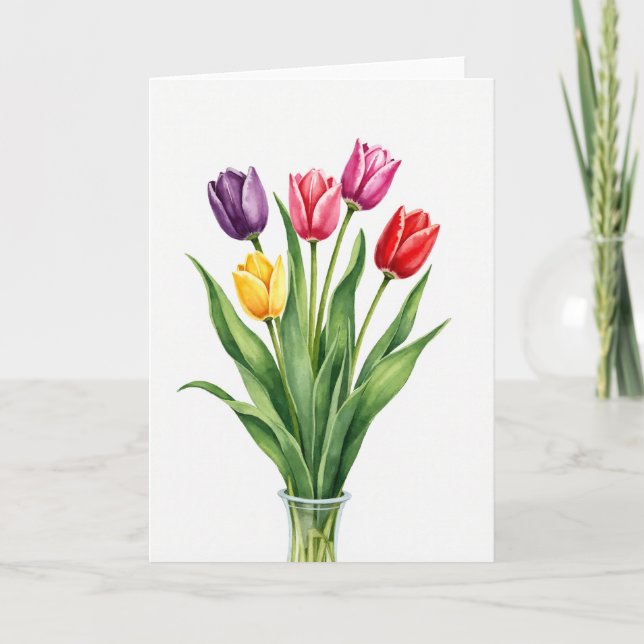 Ljusnande blomsterbukett-kort kort (Framsida)