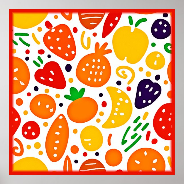 Ljusnande fruktmönster poster (Framsidan)