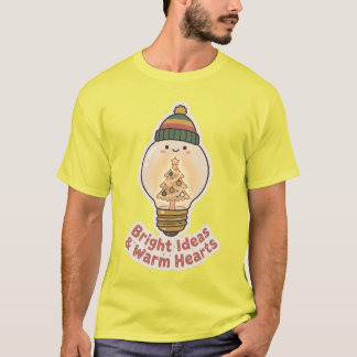 Ljusnande idéer varma hjärtan skjorta jul glödlamp t shirt