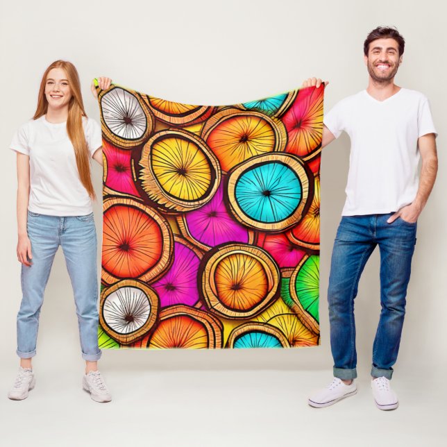 Ljusnande Kokosskiva Abstrakt Design Fleecefilt (På plats)