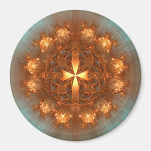 Ljusnande Kors Mandala Magnet