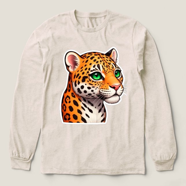 Ljusnande Leopardporträtt Med Djärva Fläckar T Shirt (Design framsida)