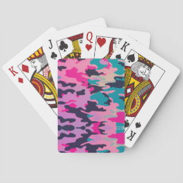 Ljusnande neonskjutande kamouflage-designer spelko casinokort