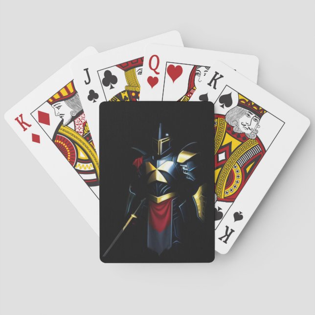 Ljusnande Riddare Mini Handväska Casinokort (Baksidan)