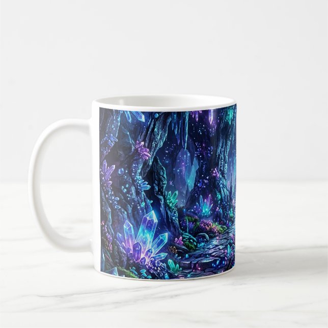 Ljusnande skog med sjö kaffemugg (Vänster)
